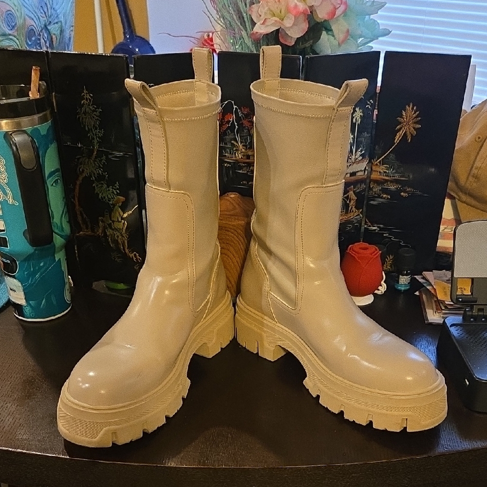 H&M Beige Women's Combat Boots